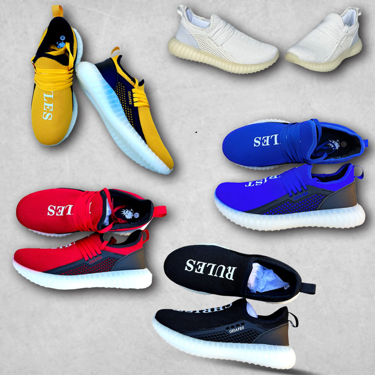 GIGAFES SHOES, GIGAFES, RED, BLUE, WHITE, BLACK, GOLD, YELLOW